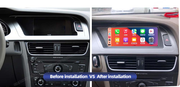 Audi A4 2009–2012 integrated Android screen 8.8" – dashboard installation comparison