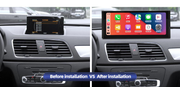 Audi Q3 freestanding Android screen 12.3" – dashboard installation comparison