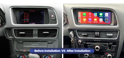 Audi Q5 integrated Android screen 8.8" – dashboard installation comparison