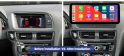 Audi Q5 freestanding Android screen 12.3" – dashboard installation comparison