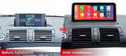 BMW 1 Series E87 freestanding Android screen 10.25" – dashboard installation comparison