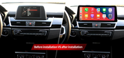 BMW 2 Series Travel Edition freestanding Android screen 12.3" – dashboard installation comparison