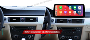 BMW 3 Series E90 freestanding Android screen 12.3" – dashboard installation comparison