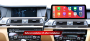BMW 7 Series F01 / F02 freestanding Android screen 12.3" – dashboard installation comparison