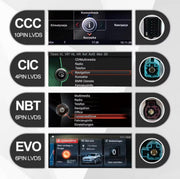 BMW original system guide: CCC, CIC, NBT and EVO menu examples and LVDS connectors