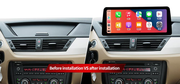 BMW X1 E84 12.3-inch Android screen dashboard before and after installation