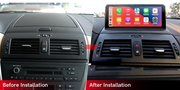 BMW X3 E83 freestanding Android screen 10.25" – dashboard installation comparison