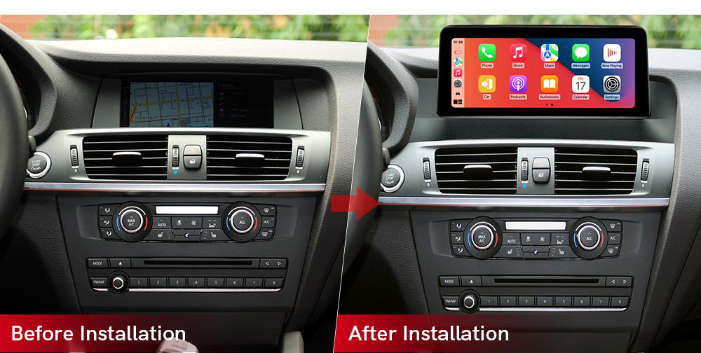 BMW X3 / X4 integrated Android screen 10.25" – dashboard installation comparison