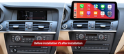 BMW X3 / X4 freestanding Android screen 12.3" – dashboard installation comparison