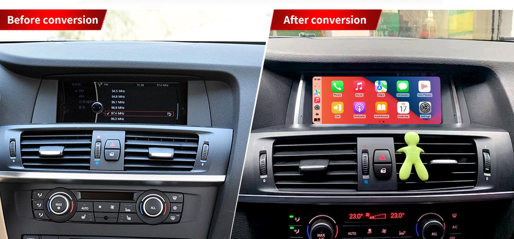 BMW X3 / X4 integrated Android screen 8.8" – dashboard installation comparison