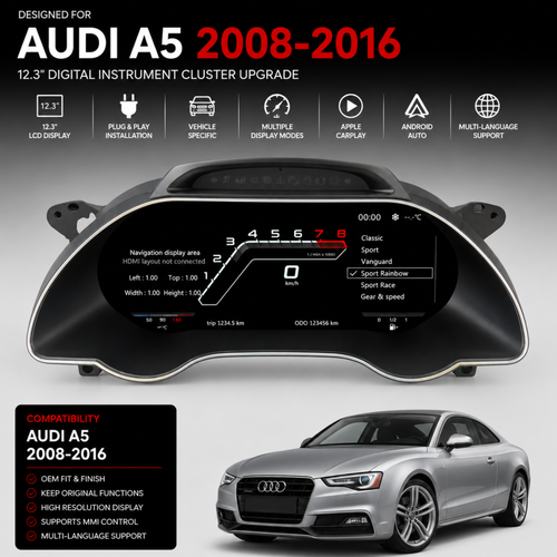 Audi A5 12.3" Digital Instrument Cluster 2008–2016 – product image 2 | Forza Performance