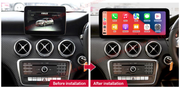 Mercedes-Benz A-Class / CLA / GLA freestanding Android screen 12.3" – dashboard installation comparison