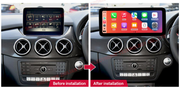 Mercedes-Benz B-Class W246 freestanding Android screen 12.3" – dashboard installation comparison