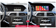 Mercedes-Benz C-Class W204 2011–2014 integrated Android screen 8.8" – dashboard installation comparison