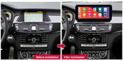 Mercedes-Benz CLS W218 freestanding Android screen 10.25" – dashboard installation comparison