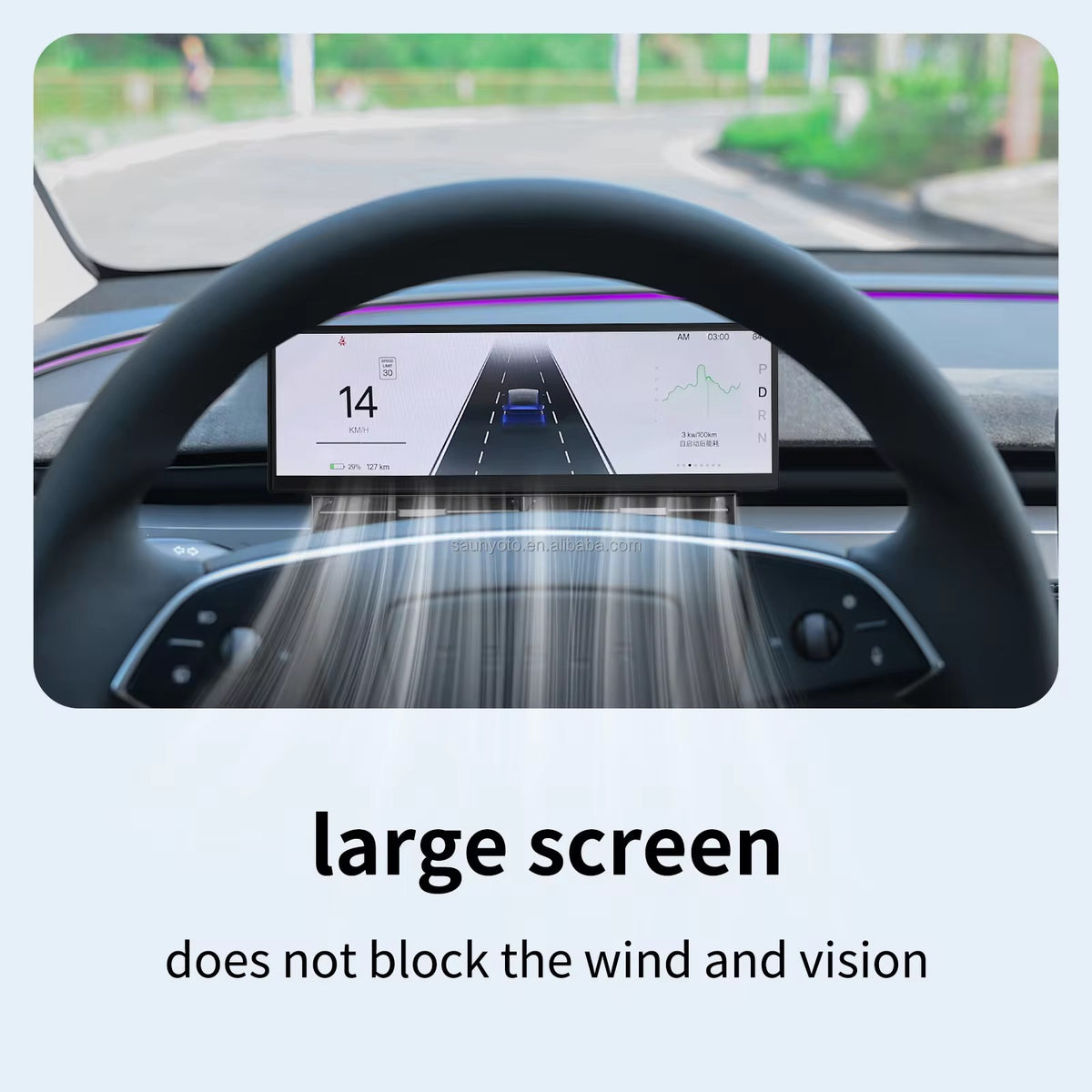 Tesla 10.88 Instrument Display with Air Vent – display and airflow clearance
