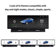 Tesla 10.88 Instrument Display with Air Vent – three display interface themes