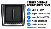 Tesla Center Console Gear Control Panel – features and carbon or black finishes