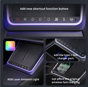 Tesla Center Console Gear Control Panel – USB-C and wireless charging access