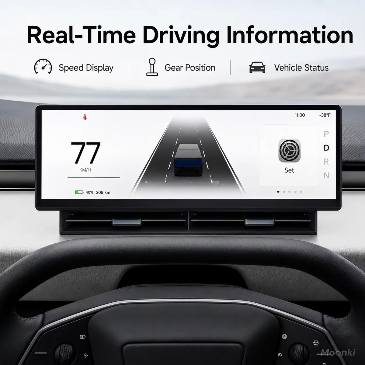Tesla Cybertruck 10.88 Instrument Display – driving information display