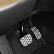 Tesla Model 3/Y Aluminium Performance Pedal Set – installed silver pedals