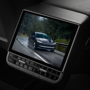 Tesla rear Android touchscreen installed on the rear centre console