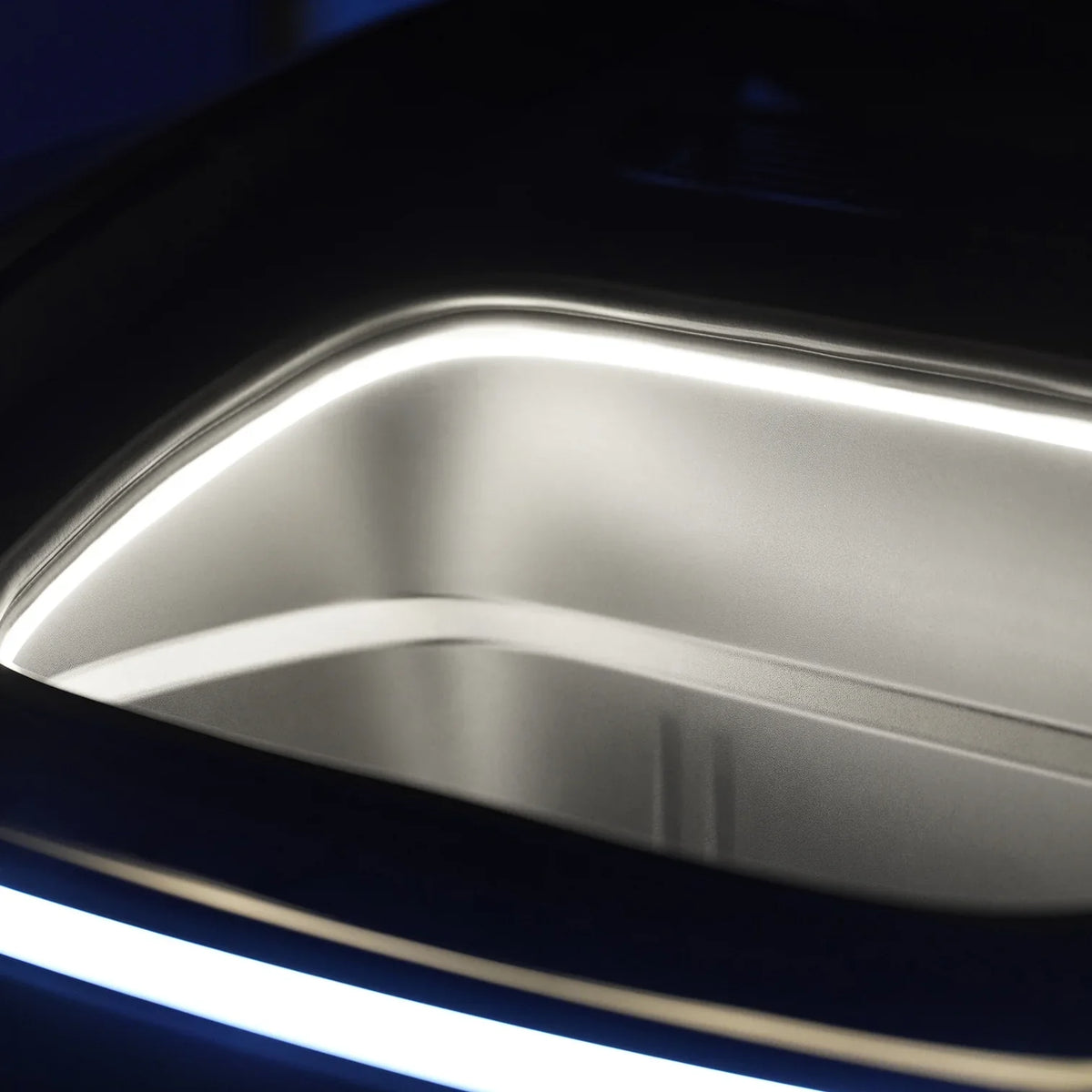 Tesla Model Y Frunk LED Strip – cool white light close-up