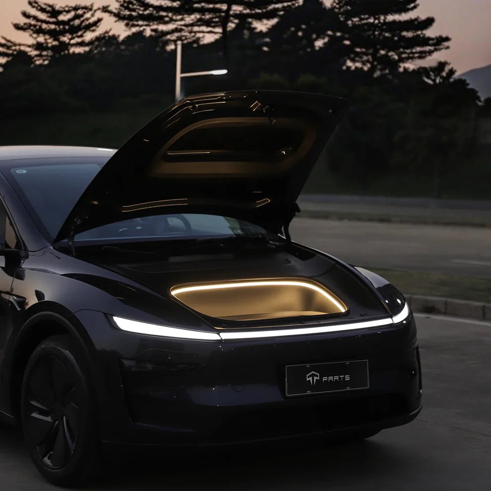Tesla Model Y Frunk LED Strip – warm white frunk light installed