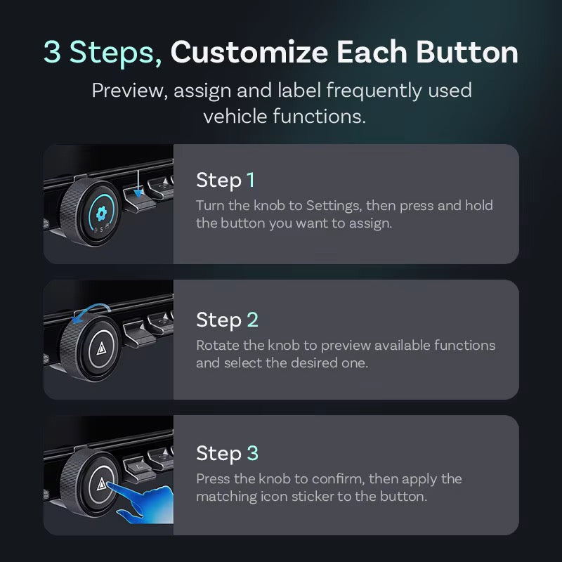 Tesla Multifunction Physical Control Panel – button customisation steps