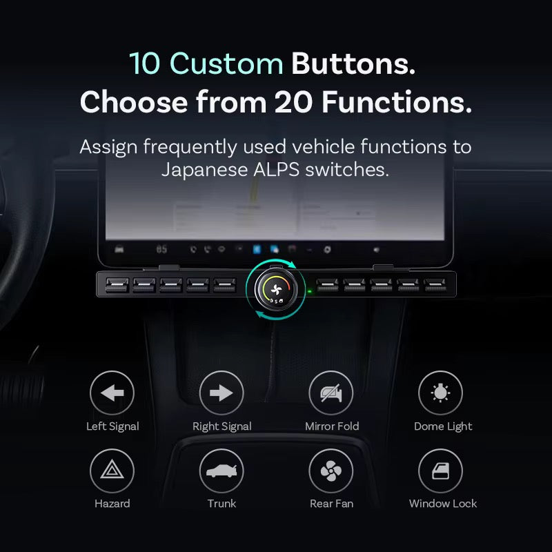 Tesla Multifunction Physical Control Panel – ten buttons and function choices