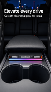Tesla USB-C Aroma Charging Dock – installed on centre console